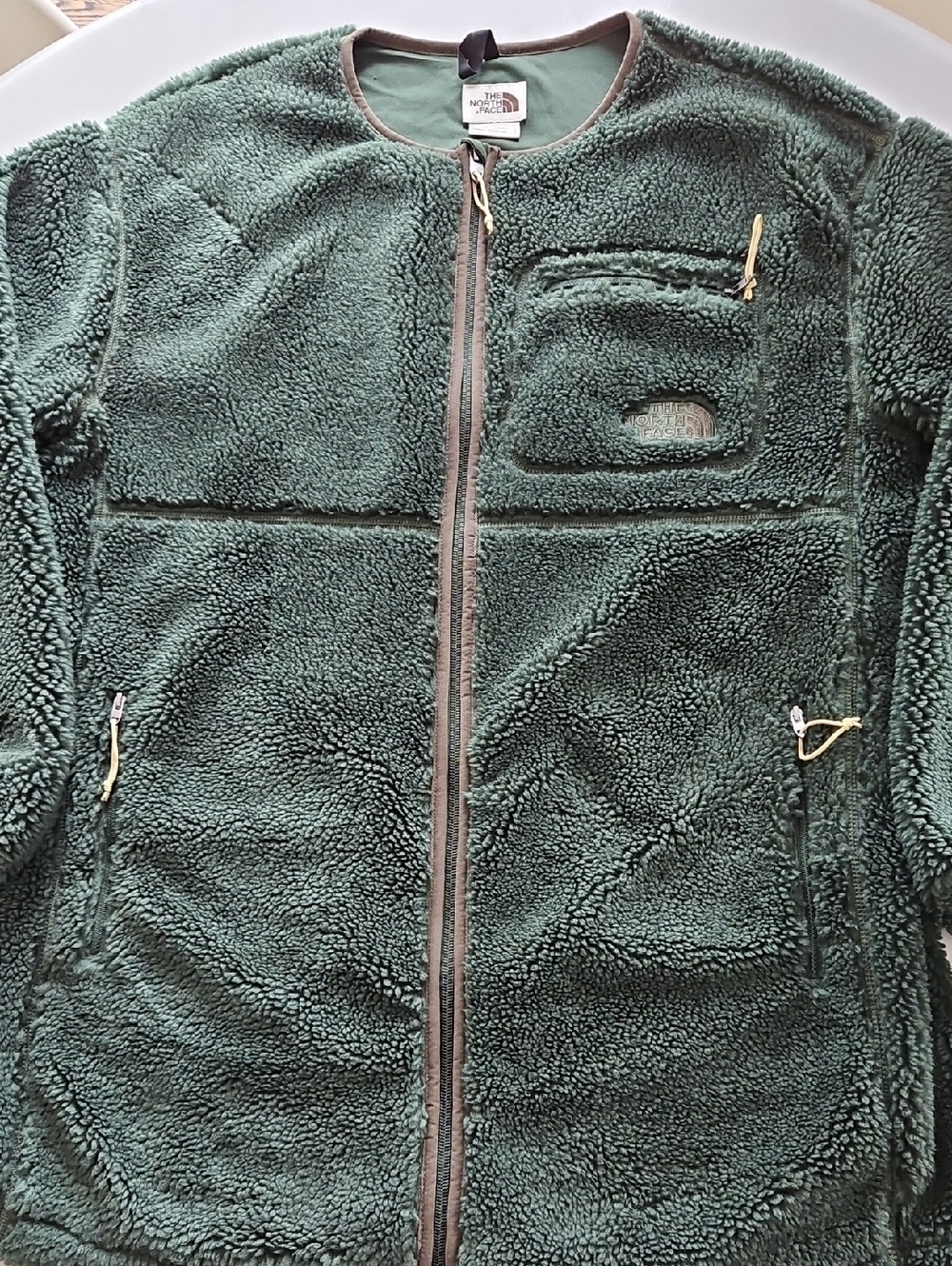 The North Face Dark Green Sherpa Fleece Zip Jacket - Women's Large